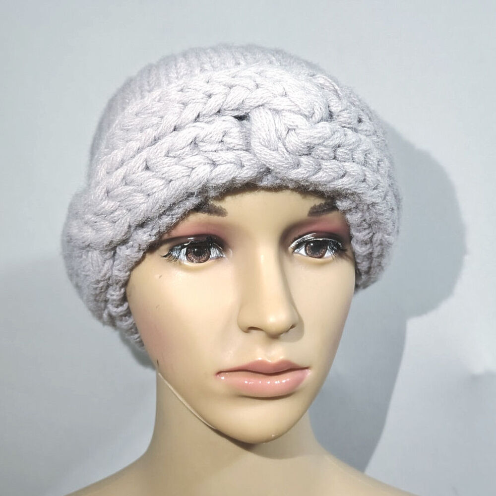 70s Gray Skull Cap Cottagecore Vintage Grannycore Indie Sleaze Ski Bum Hat Med